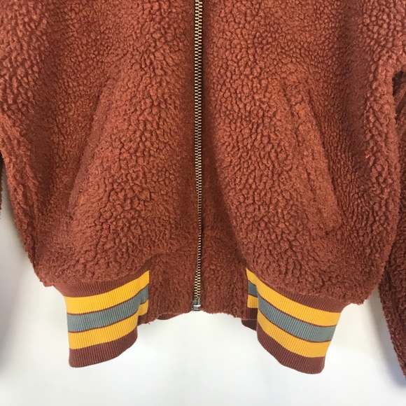 MADEWELL Sherpa Varsity Fleece Bomber Jacket XS - Picture 5 of 10